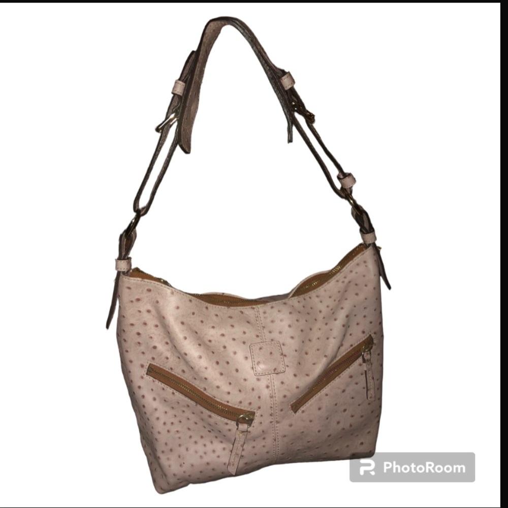 Dooney & Bourke Pink Ostrich Mary Hobo GUC - Picture 4 of 14